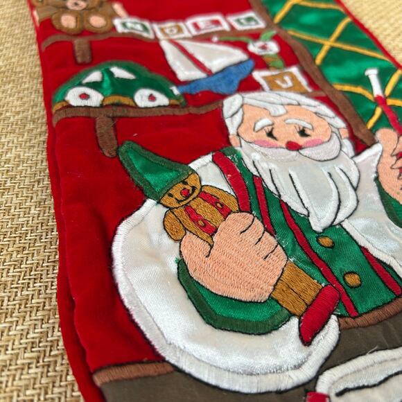 Personalized Christmas Stocking Emma Embroidered Santa 20" - Picture 4 of 6